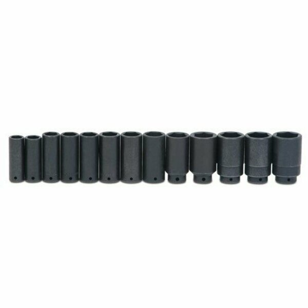 Williams Socket Set, 19 Pieces, 1/2 Inch Dr, Impact, 1/2 Inch Size JHWWS-1419RC